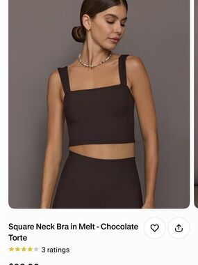 Square Neck Crop Tank Top in Chocolate - and matching leggings carbon 38 melt